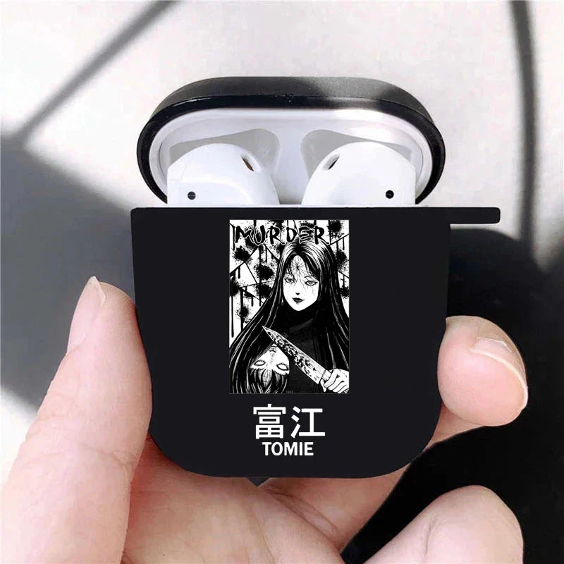 Junji Ito Collection Tees Horror Soft silicone TPU Case For AirPods Pro 1 2 3 luxury Black Wireless Bluetooth Earphone Box Cover