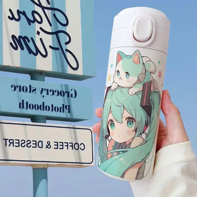 Hatsune Miku Thermos Water Bottle 420ML Stainless Steel Vacuum Flask