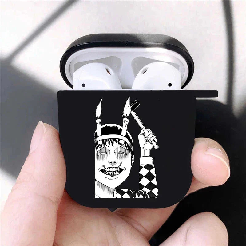 Junji Ito Collection Tees Horror Soft silicone TPU Case For AirPods Pro 1 2 3 luxury Black Wireless Bluetooth Earphone Box Cover