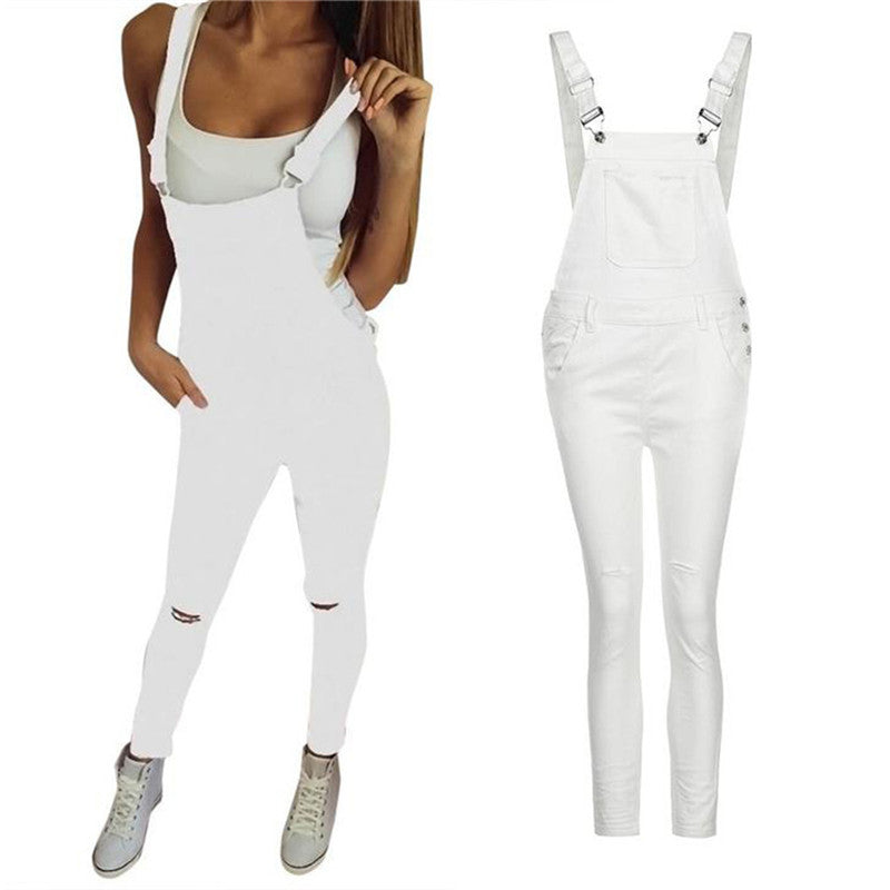 Women's Denim Bib Workwear Jeans Slim Fit Denim Jumpsuit