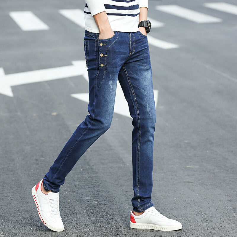 Younger-Looking Fashionable Men's Jeans Comfy Skinny Pencil Pants