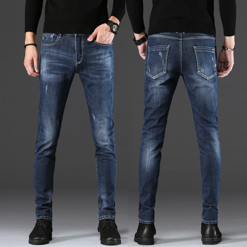 Younger-Looking Pencil Pants Mid Waisted Jeans Men's Jeans