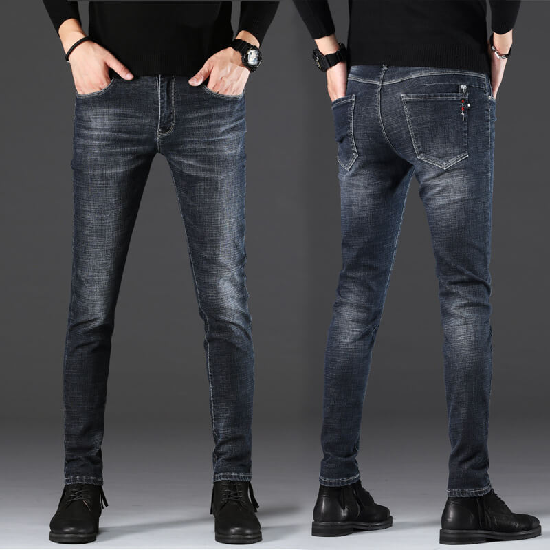 Younger-Looking Pencil Pants Mid Waisted Jeans Men's Jeans