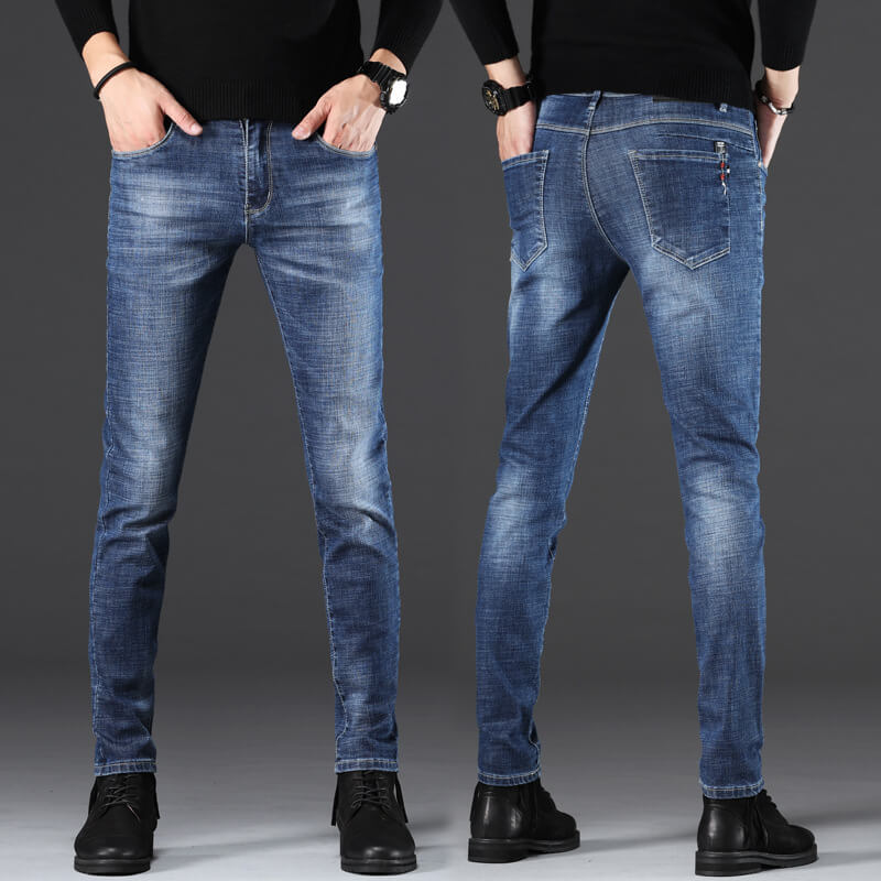 Younger-Looking Pencil Pants Mid Waisted Jeans Men's Jeans