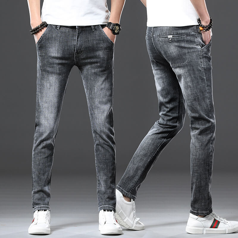 Younger-Looking Pencil Pants Mid Waisted Jeans Men's Jeans