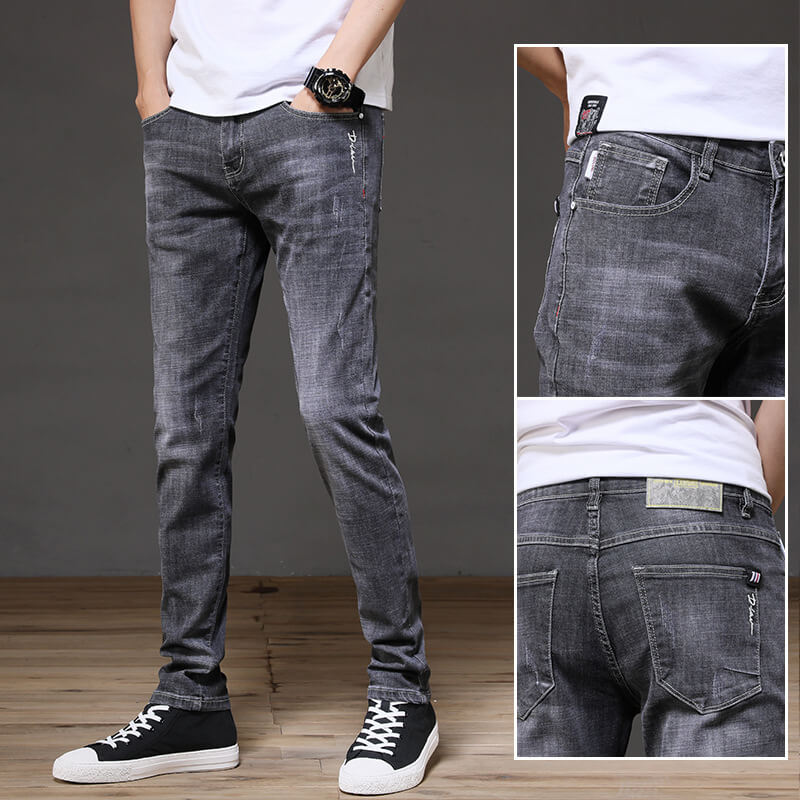 Younger-Looking Pencil Pants Mid Waisted Jeans Men's Jeans