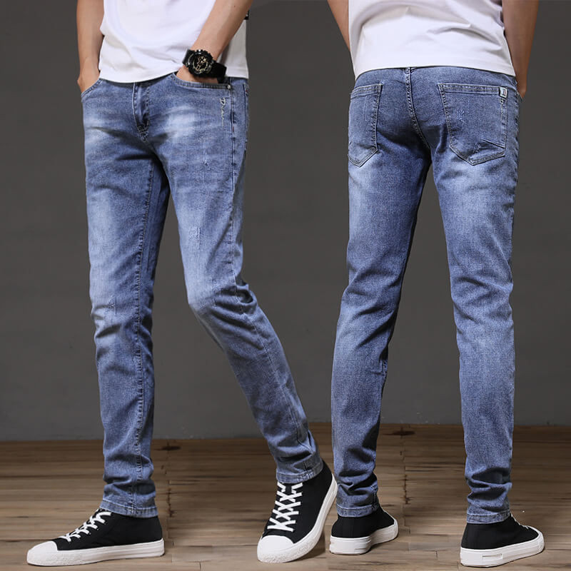 Younger-Looking Pencil Pants Mid Waisted Jeans Men's Jeans