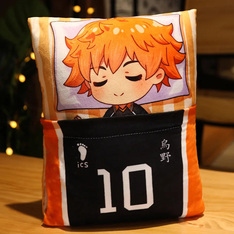 36x27cm Haikyuu!! Anime Hinata Shoyo Plush Doll Pillow Double Sided Print