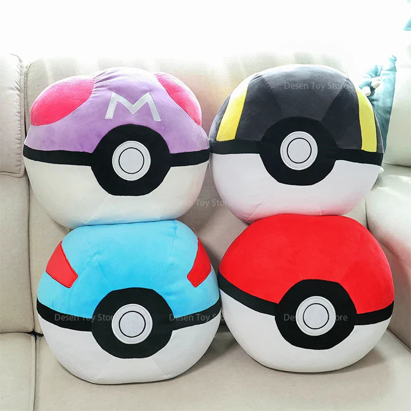 4 Styles Pokemon Plush Big Size PokeBall Cushion Ultra Ball Master Ball Great Ball Cushion Pillow Soft Anime Stuffed Toy Bedroom