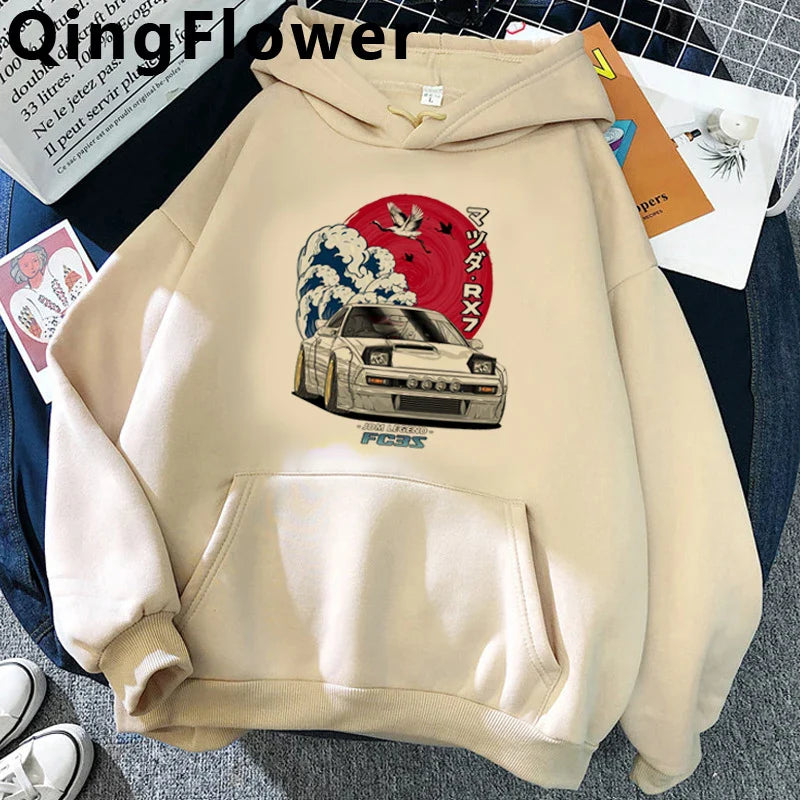 anime hoodie initial d pullover vintage sweatshirt