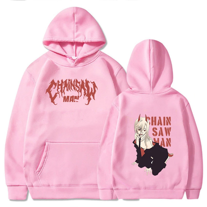 Chainsaw Man Cute Sexy Power Anime Hoodies Sweatshirts Long Sleeve Japanese