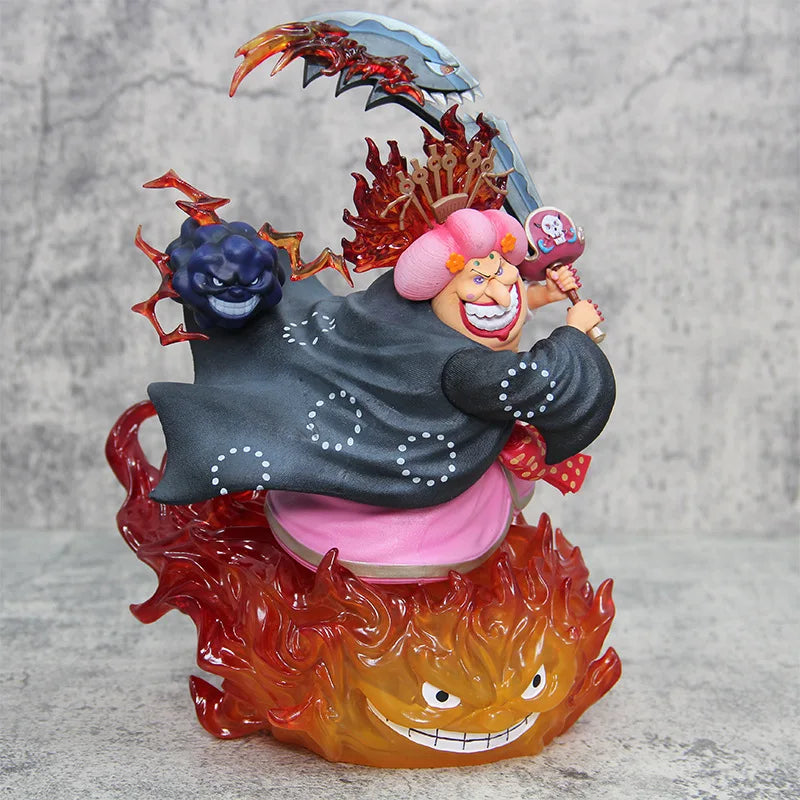 28cm One Piece Figure Charlotte Linlin Anime Figures Big Mom Figure With Light PVC GK Statue Model Doll Collection Toys Gifts