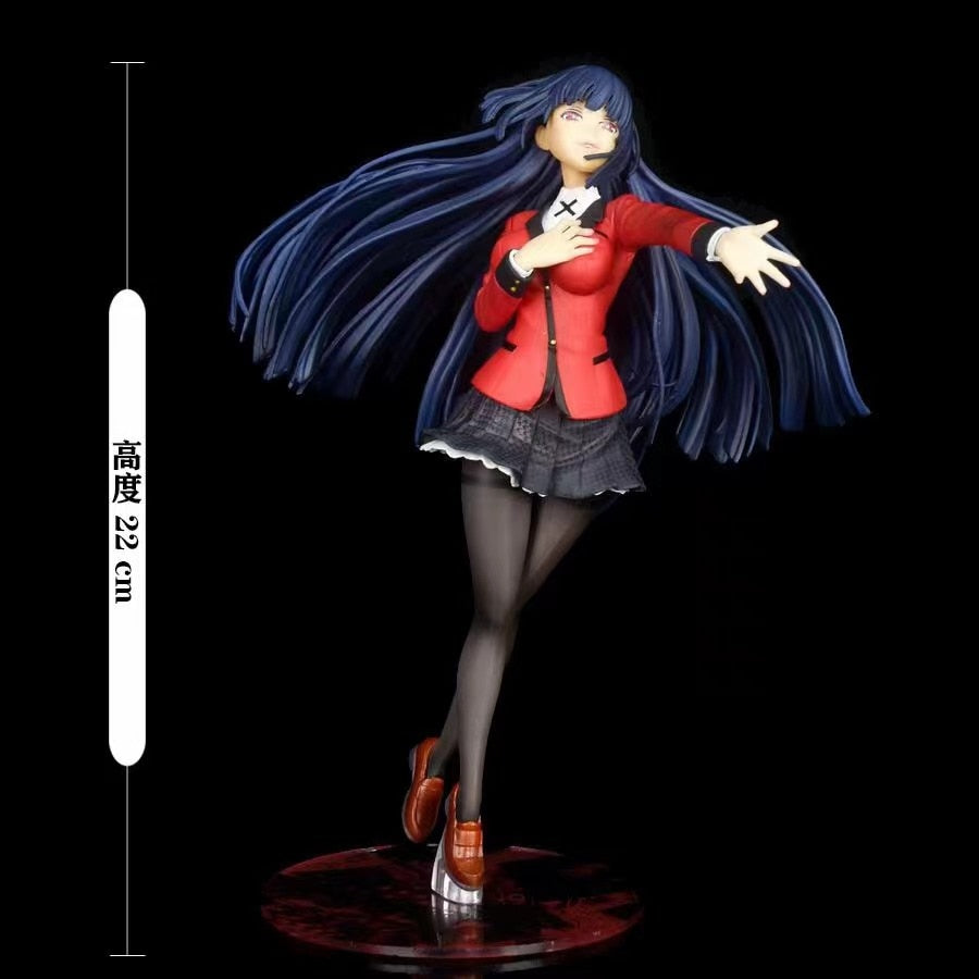 22cm Kakegurui Anime Figure Jabami Yumeko Action Figure Kakegurui Uniform Ver. Mary Saotome Figurine Collection Model Doll Toys