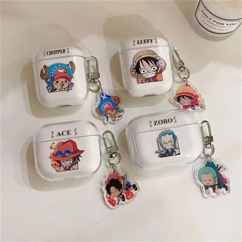 Anime Figure Luffy Zoro Ace Chopper Earphone Cases for Apple Airpods 1/2/3/pro One Piece Protective Case Wireless Earphone Cover