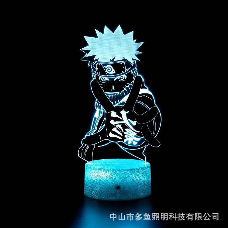 7 Colors Anime Naruto LED Night Light Toy Anime Akatsuki Uchiha Itachi Sasuke Colorful 3D Mini Table Lamp Toys Xmas Gift