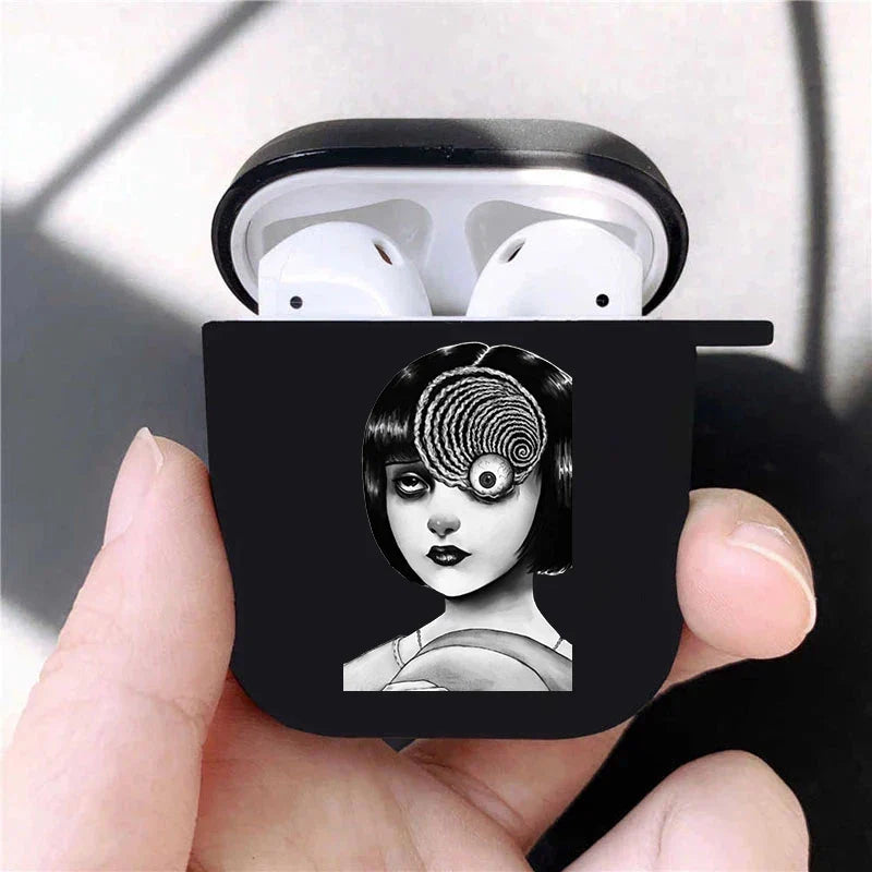 Junji Ito Collection Tees Horror Soft silicone TPU Case For AirPods Pro 1 2 3 luxury Black Wireless Bluetooth Earphone Box Cover