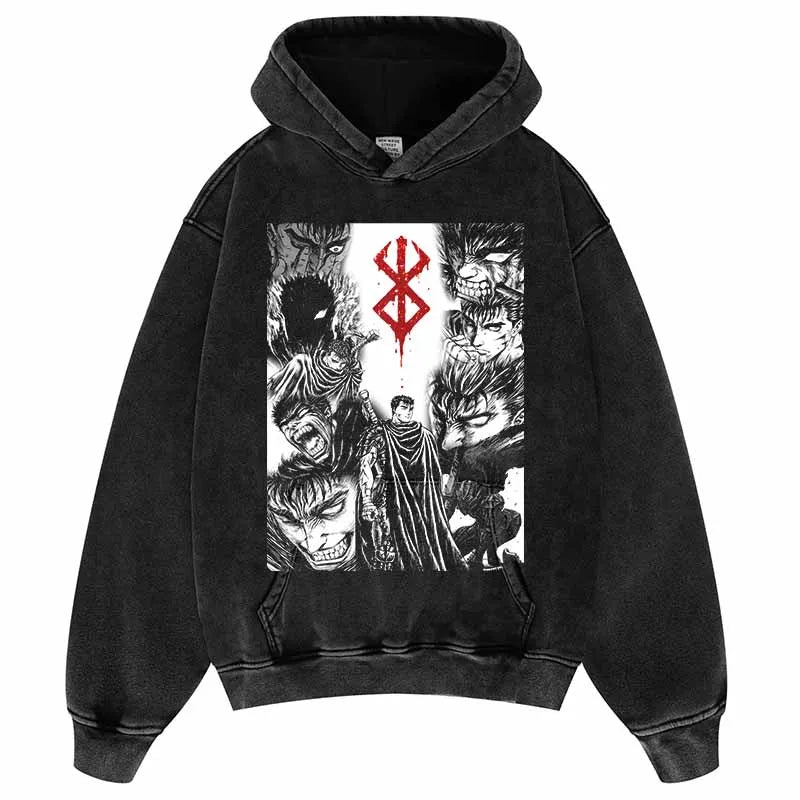 Vintage Japanese Anime Hoodie Men Streetwear Hip Hop Sweatshirt Guts Graphic Hoodie Harajuku COTTON Hoodies Pullover JFCQ02