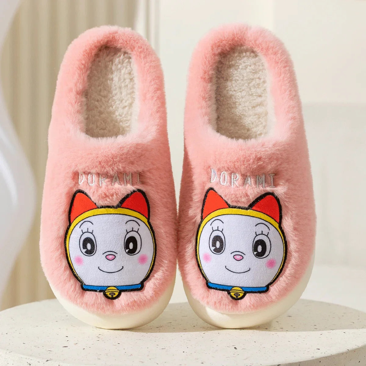 Anime Doraemon Dorami Cotton Slippers Indoor Plush Winter Non-slip Warm