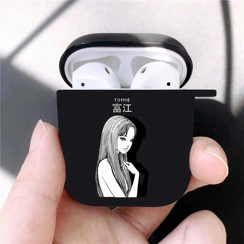 Junji Ito Collection Tees Horror Soft silicone TPU Case For AirPods Pro 1 2 3 luxury Black Wireless Bluetooth Earphone Box Cover