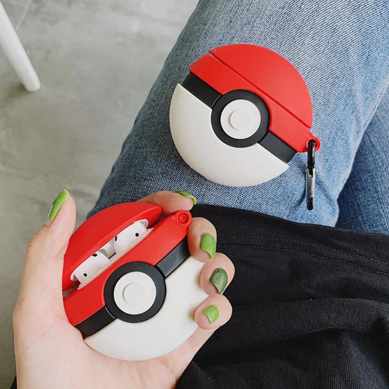 Cute Pokemon Poke Ball 3D Silicone Earphone Cases for Airpods pro 3 2 pro2 Wireless Bluetooth Headset Cover