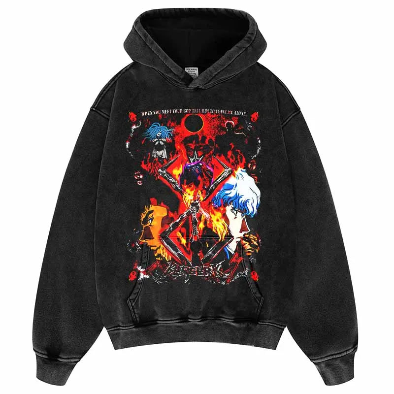 Vintage Japanese Anime Hoodie Men Streetwear Hip Hop Sweatshirt Guts Graphic Hoodie Harajuku COTTON Hoodies Pullover JFCQ02