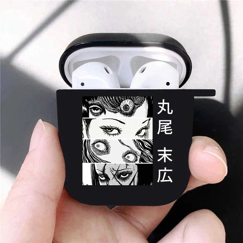 Junji Ito Collection Tees Horror Soft silicone TPU Case For AirPods Pro 1 2 3 luxury Black Wireless Bluetooth Earphone Box Cover