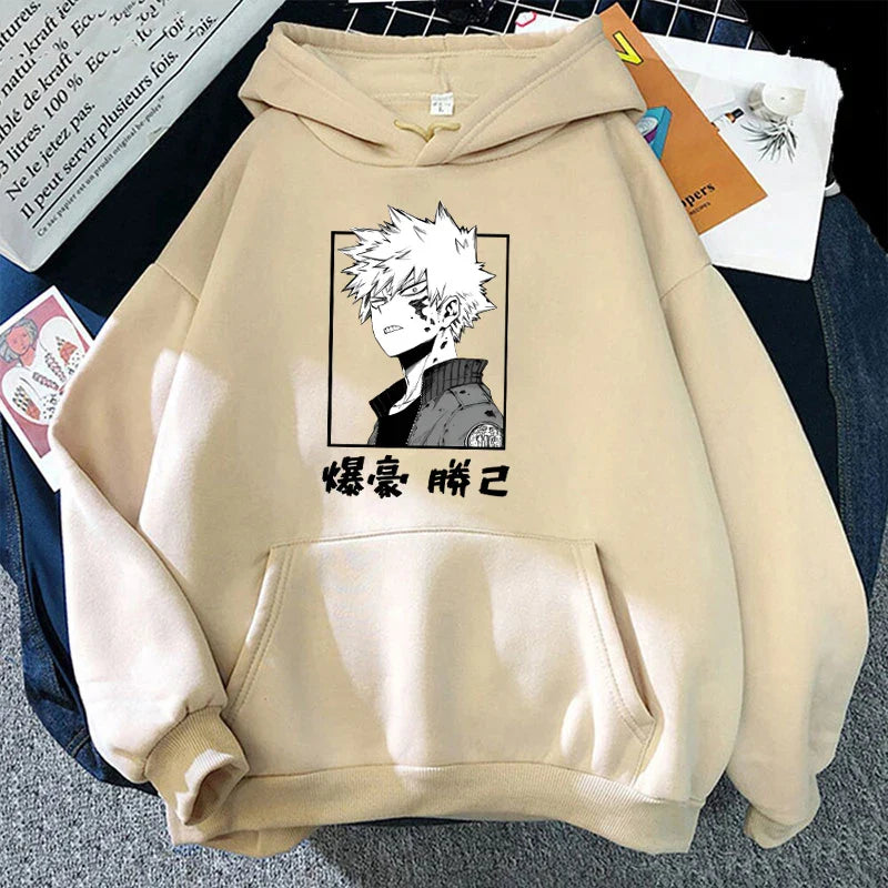 Women'S Winter Autumn Fashion Hooded Casual Anime Bakugou Katsuki Printed Long Sleeve Hoody Hoodies Sweatshirts Loose Pullover