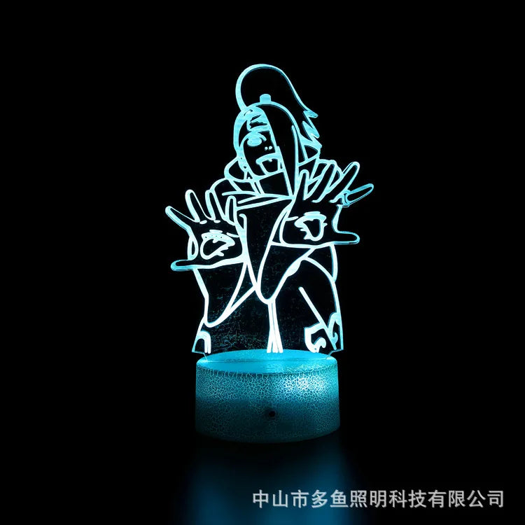 7 Colors Anime Naruto LED Night Light Toy Anime Akatsuki Uchiha Itachi Sasuke Colorful 3D Mini Table Lamp Toys Xmas Gift