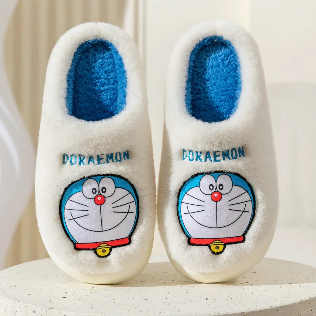 Anime Doraemon Dorami Cotton Slippers Indoor Plush Winter Non-slip Warm