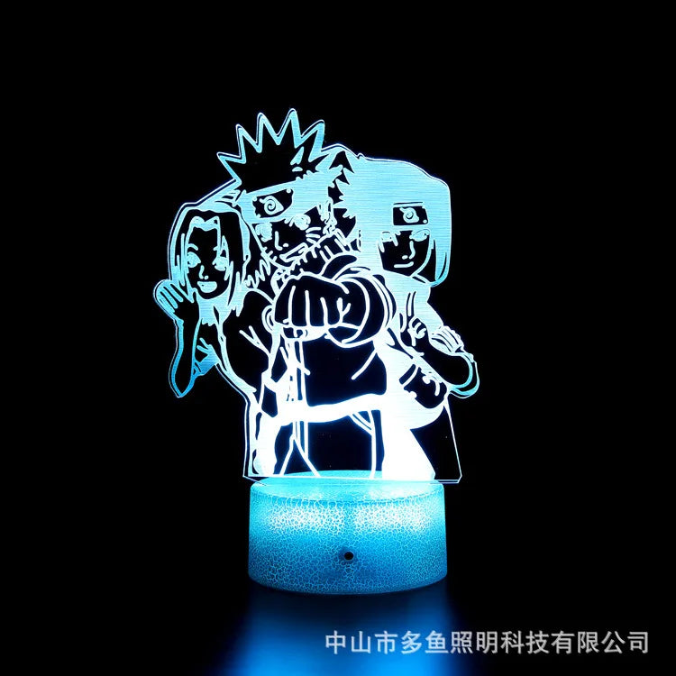 7 Colors Anime Naruto LED Night Light Toy Anime Akatsuki Uchiha Itachi Sasuke Colorful 3D Mini Table Lamp Toys Xmas Gift