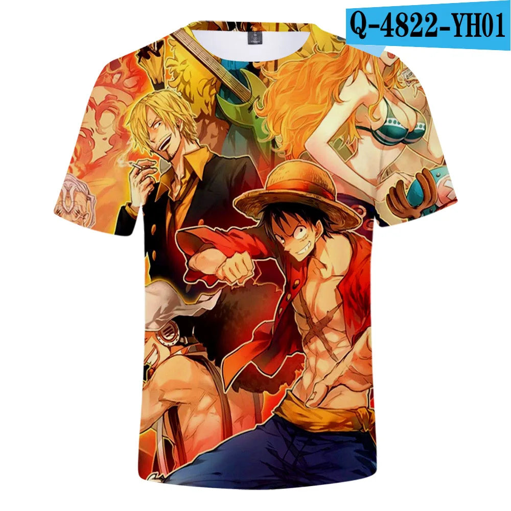 One Piece Anime Hoodie Monkey D. Luffy 6 To 19 Years Kids Sweatshirt 3D Hoodie Boys Girls Tops Children Clothes