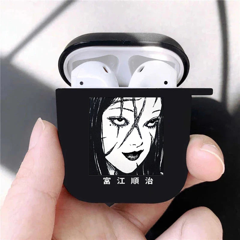 Junji Ito Collection Tees Horror Soft silicone TPU Case For AirPods Pro 1 2 3 luxury Black Wireless Bluetooth Earphone Box Cover