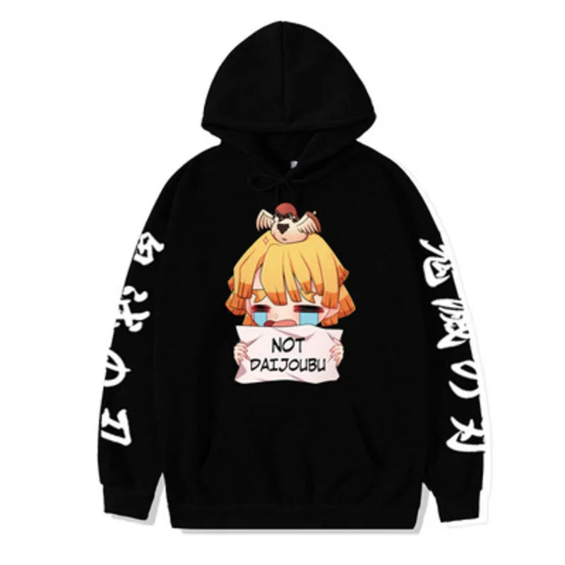 Anime Demon Slayer Agatsuma Zenitsu Hoodie Pullovers