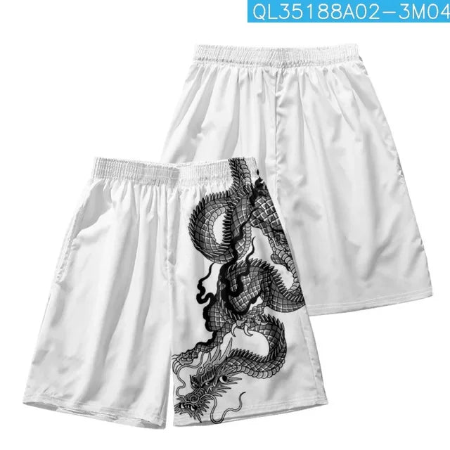 3D Chinese Style Dragon Board Shorts Beach Summer Men hip hop Sport Surfing Costumes Trunks Swimwear Cartoon Short Pants