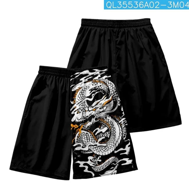 3D Chinese Style Dragon Board Shorts Beach Summer Men hip hop Sport Surfing Costumes Trunks Swimwear Cartoon Short Pants