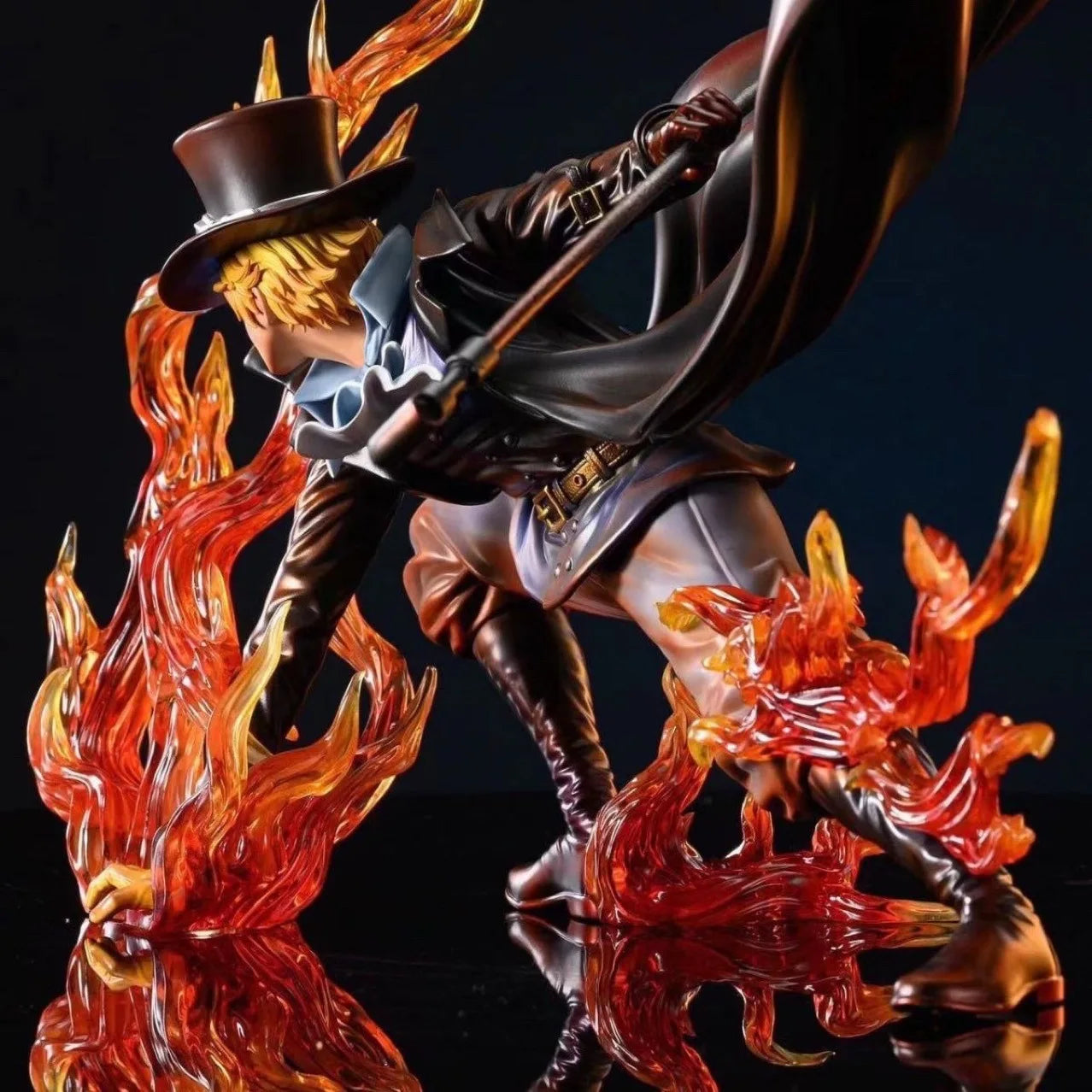 24cm One Piece Anime Figure fire punch Sabo special effects Statue Collection Ornaments PVC Model Action Figure Doll Gift Toys