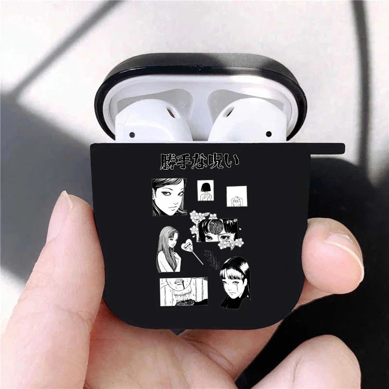 Junji Ito Collection Tees Horror Soft silicone TPU Case For AirPods Pro 1 2 3 luxury Black Wireless Bluetooth Earphone Box Cover