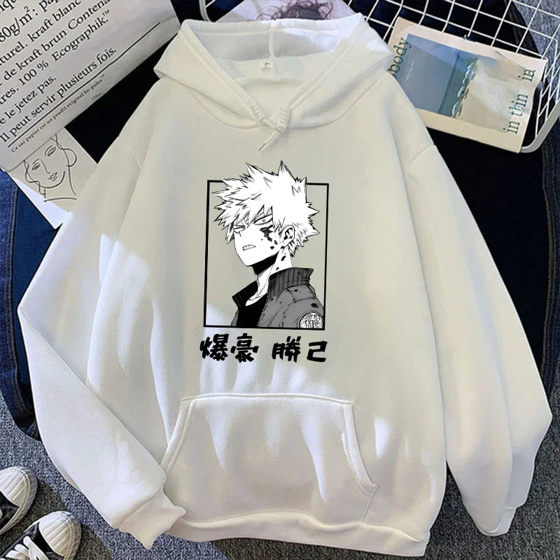 Women'S Winter Autumn Fashion Hooded Casual Anime Bakugou Katsuki Printed Long Sleeve Hoody Hoodies Sweatshirts Loose Pullover