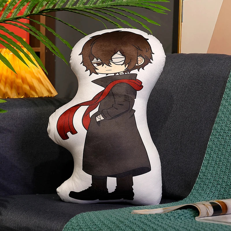 45cmBungo Stray Dogs Anime Beast Plush Toy Back Cushion White Akutagawa Black AtsushiPlushies Hug Pillow Birthday Gift