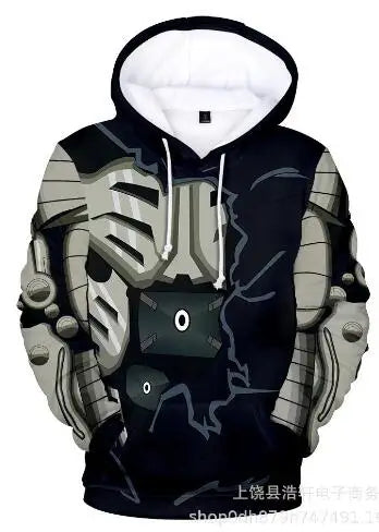 One Punch Hero Men's New 3D printed Hoodies Slim Fit Hooded Sweatshirt Outwear Warm Coat Jacket Zip Up Casual Tops