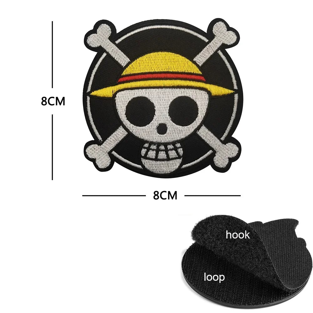 ONE PIECE Luffy Patches Anime Embroidery Clothes Badges Iron on Patches Backpack Vest Hat Microchapter Magic Patch Gifts