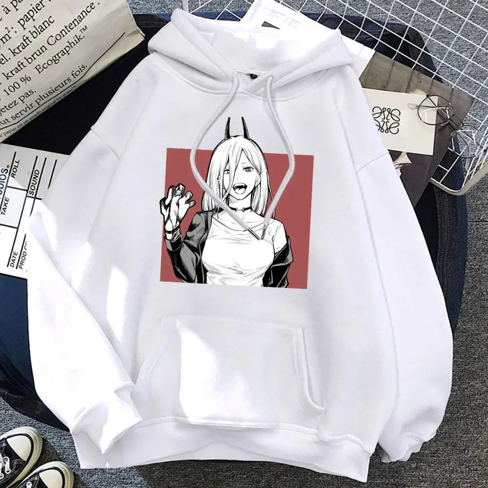 New Power Hoodie Unisex Fashion Anime Hooded Sweatshirt Long Sleeve Pullover