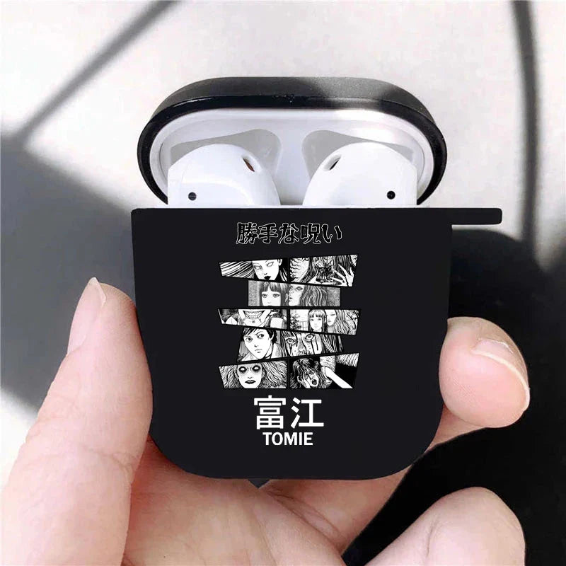 Junji Ito Collection Tees Horror Soft silicone TPU Case For AirPods Pro 1 2 3 luxury Black Wireless Bluetooth Earphone Box Cover