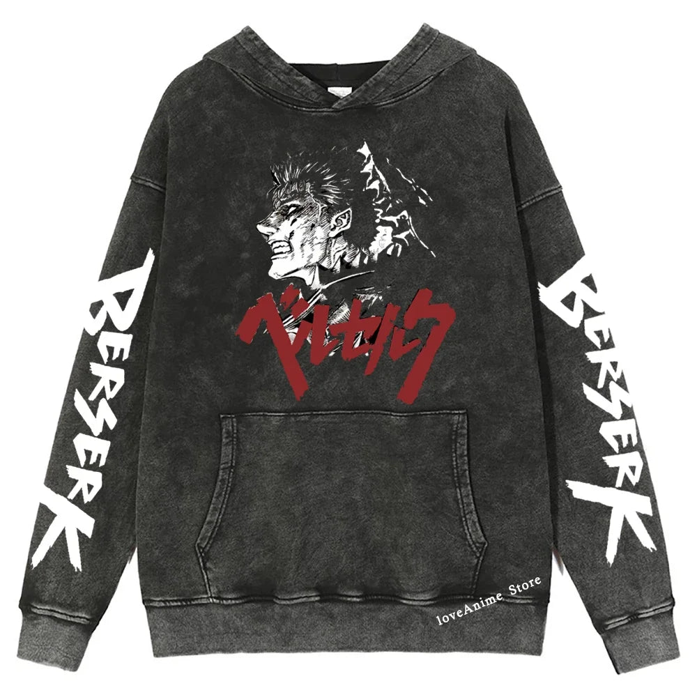 Men Hoodie Retro Hoodie Men Harajuku Sweatshirts Long Sleeves Hoodies Hip Hop Pullover Men's Anime Clothing Y2k Streetwear