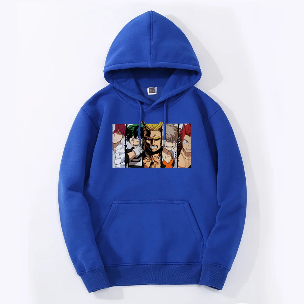 My Hero Academia Deku Bakugou All Might Anime Spring Men's Loose Hoodies Sweatshirt Casual Thick Hoodies Casual Clothes