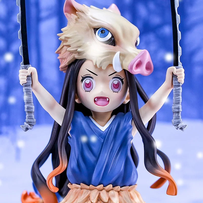 19CM Demon Slayer Anime Figure Kimetsu No Yaiba Pig's Head Kamado Nezuko Figurine Manga PVC Model Doll For Children Kids