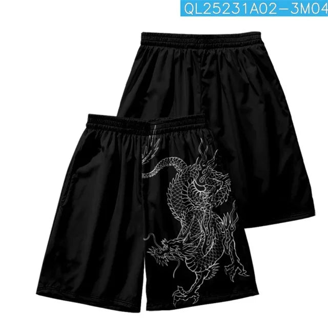 3D Chinese Style Dragon Board Shorts Beach Summer Men hip hop Sport Surfing Costumes Trunks Swimwear Cartoon Short Pants