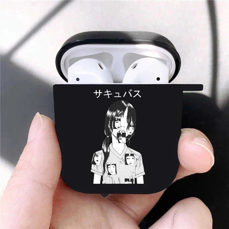 Junji Ito Collection Tees Horror Soft silicone TPU Case For AirPods Pro 1 2 3 luxury Black Wireless Bluetooth Earphone Box Cover