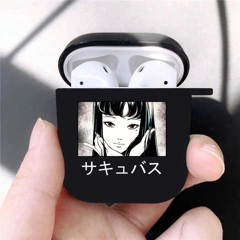 Junji Ito Collection Tees Horror Soft silicone TPU Case For AirPods Pro 1 2 3 luxury Black Wireless Bluetooth Earphone Box Cover