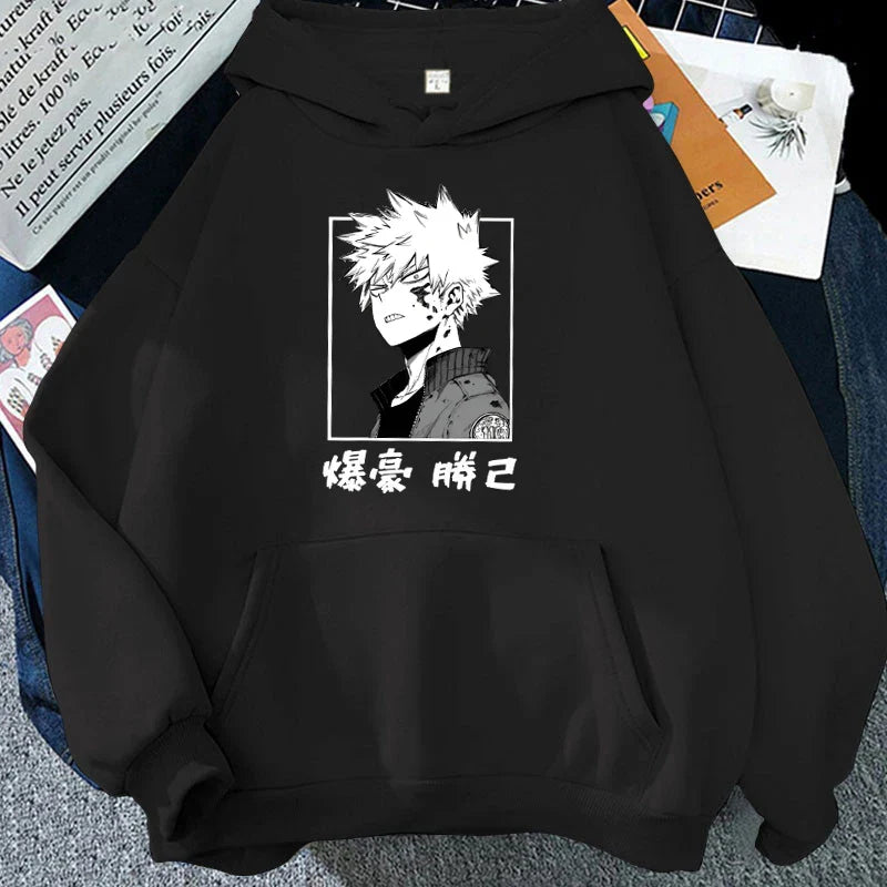 Women'S Winter Autumn Fashion Hooded Casual Anime Bakugou Katsuki Printed Long Sleeve Hoody Hoodies Sweatshirts Loose Pullover